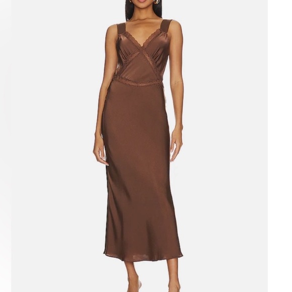 Dresses & Skirts - Emory Laced slip dress in Chocolate Bardot New without tags